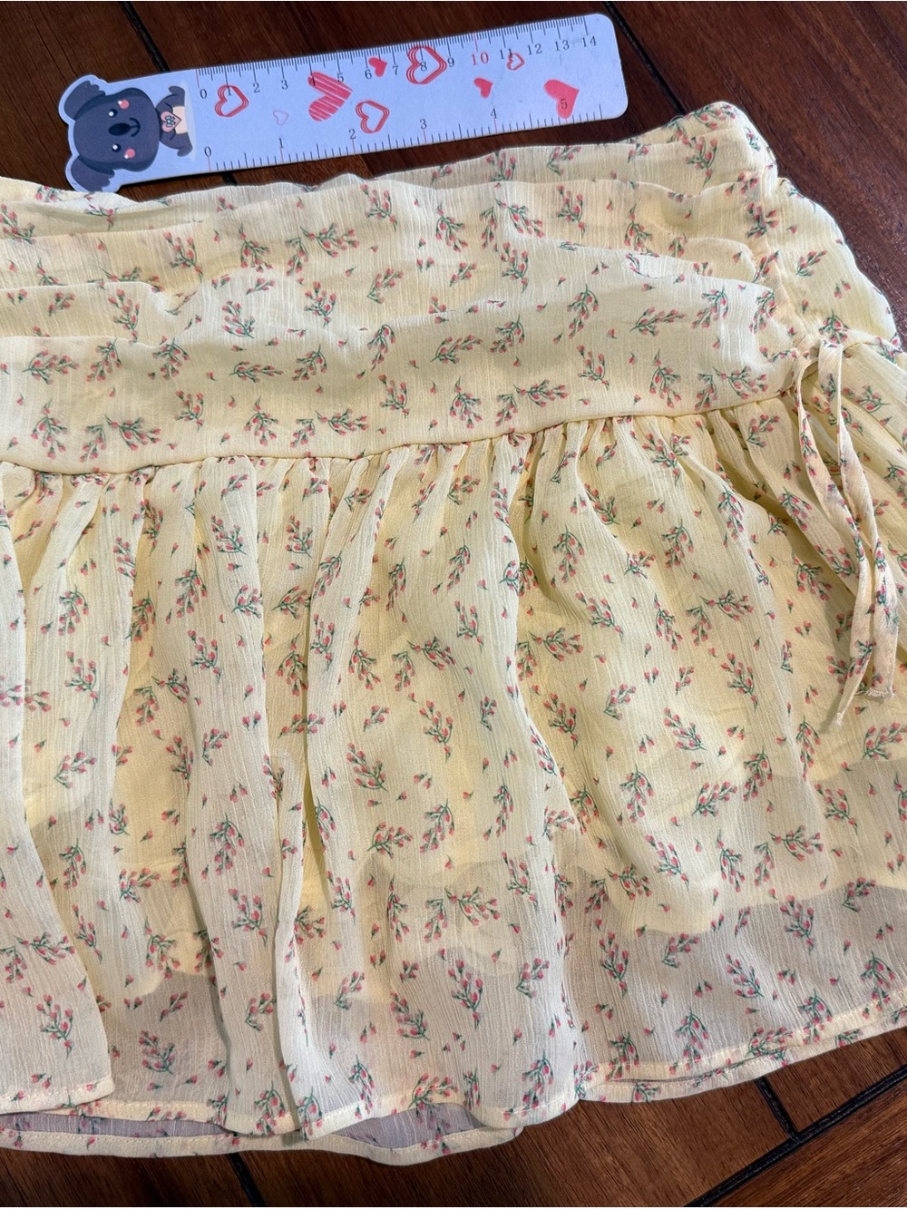 Girls ZARA Yellow Floral Tiered Mini Skirt Size9 134cm
